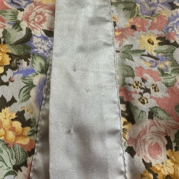 Women’s Floral Satin Robe JUST LOVE Bathroom Robe Short Sleeve Wrap Robe - Picture 8 of 8